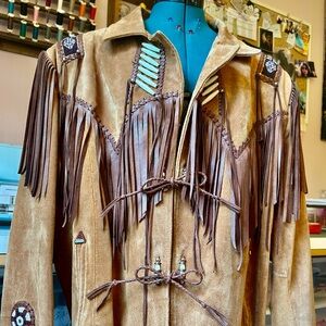 VINTAGE cowgirl echo mountain tassel leather jacket